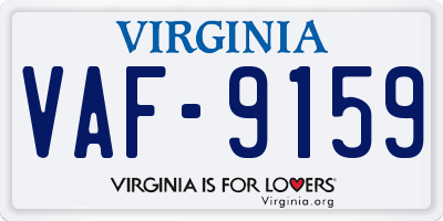 VA license plate VAF9159