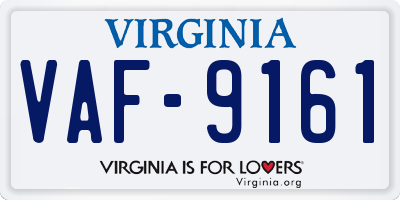 VA license plate VAF9161
