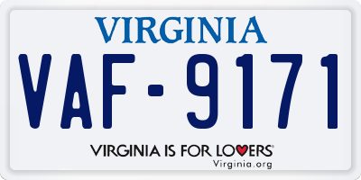 VA license plate VAF9171