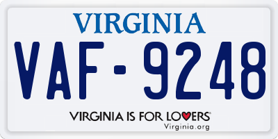 VA license plate VAF9248