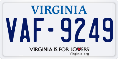 VA license plate VAF9249