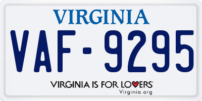 VA license plate VAF9295