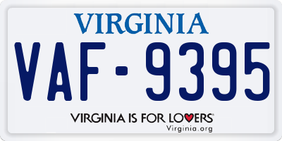 VA license plate VAF9395