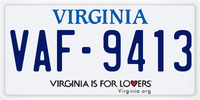 VA license plate VAF9413