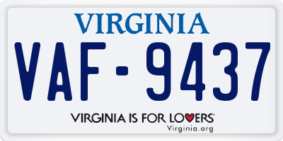 VA license plate VAF9437