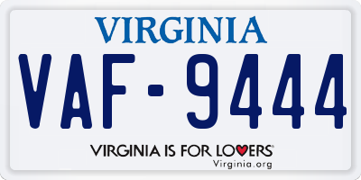 VA license plate VAF9444