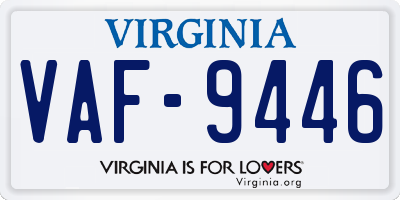 VA license plate VAF9446