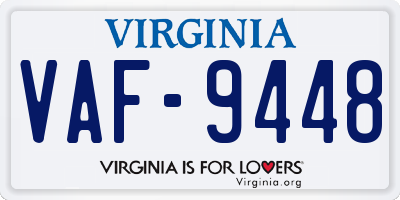 VA license plate VAF9448