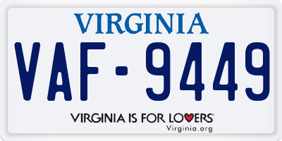 VA license plate VAF9449