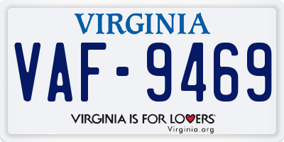 VA license plate VAF9469