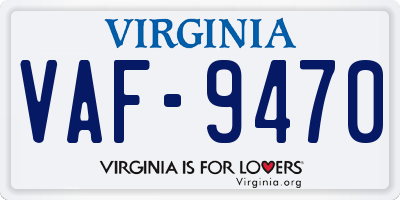 VA license plate VAF9470