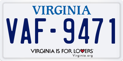 VA license plate VAF9471