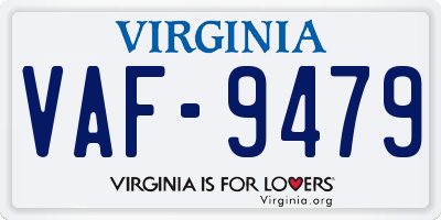 VA license plate VAF9479