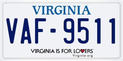 VA license plate VAF9511