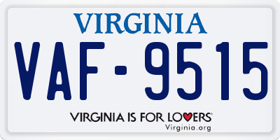 VA license plate VAF9515