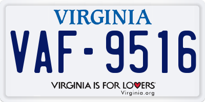 VA license plate VAF9516