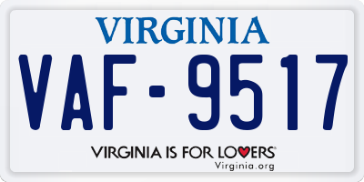 VA license plate VAF9517