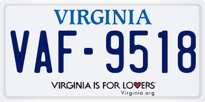 VA license plate VAF9518