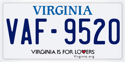 VA license plate VAF9520