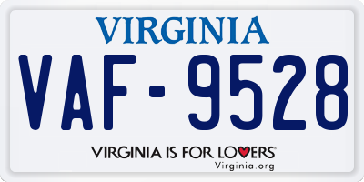 VA license plate VAF9528