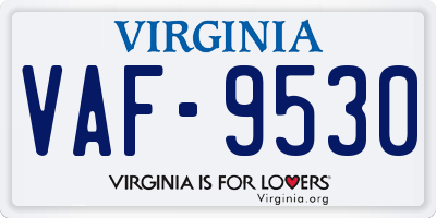 VA license plate VAF9530