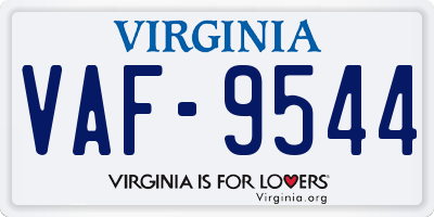 VA license plate VAF9544