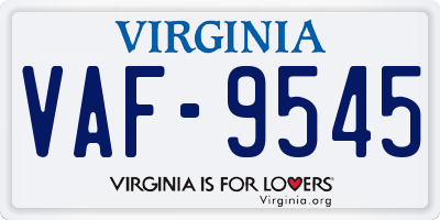 VA license plate VAF9545