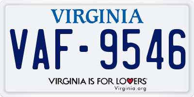 VA license plate VAF9546