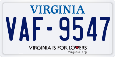 VA license plate VAF9547
