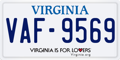 VA license plate VAF9569
