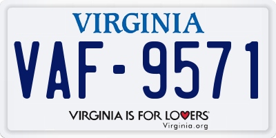 VA license plate VAF9571