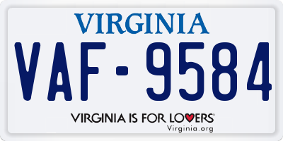 VA license plate VAF9584