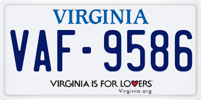 VA license plate VAF9586
