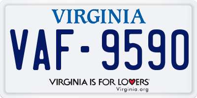 VA license plate VAF9590