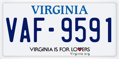 VA license plate VAF9591