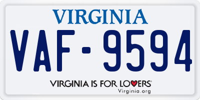 VA license plate VAF9594