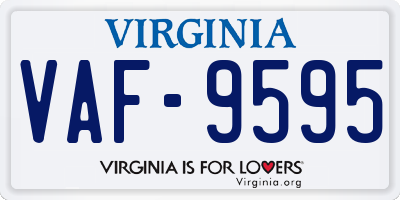 VA license plate VAF9595