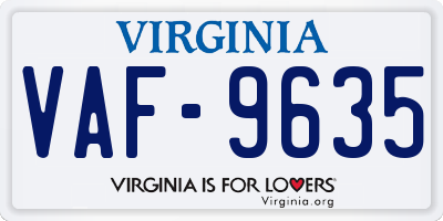 VA license plate VAF9635