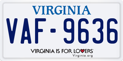 VA license plate VAF9636
