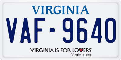 VA license plate VAF9640
