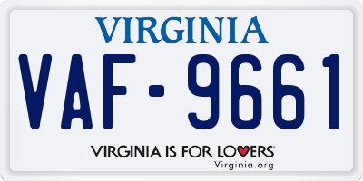 VA license plate VAF9661