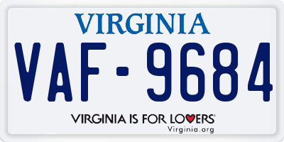 VA license plate VAF9684