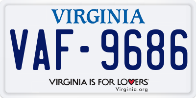 VA license plate VAF9686