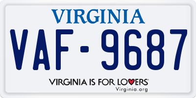 VA license plate VAF9687