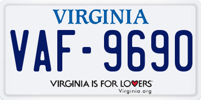 VA license plate VAF9690