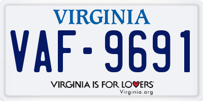 VA license plate VAF9691