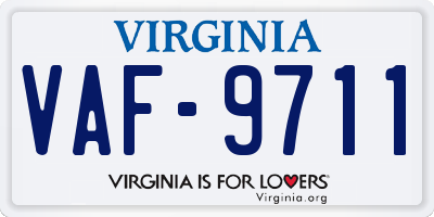 VA license plate VAF9711