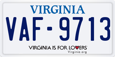 VA license plate VAF9713