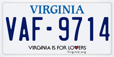 VA license plate VAF9714