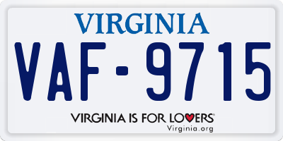 VA license plate VAF9715